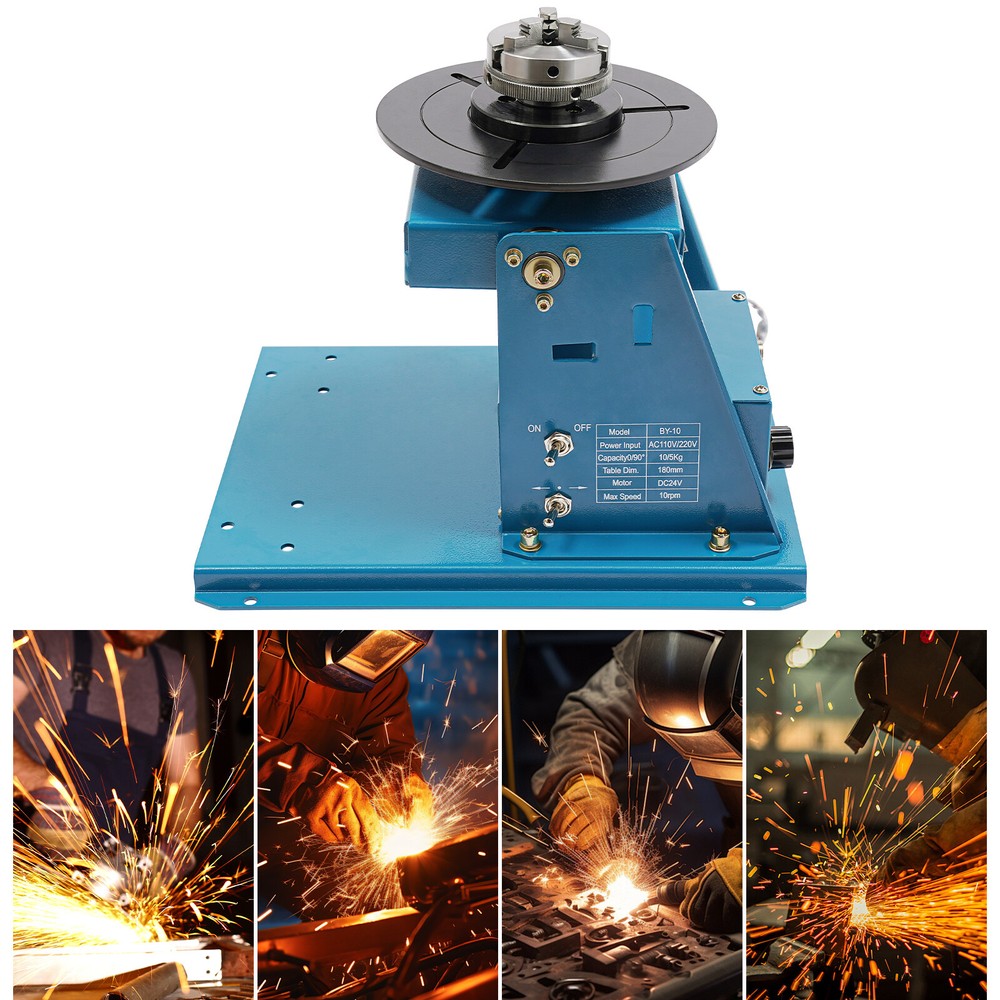 Small Workpieces Rotary Welding Positioner Turntable Table Blue 10W DC24V AC110V