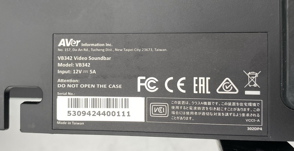 AVER VB342 VIDEO SOUNDBAR VB342 TESTED