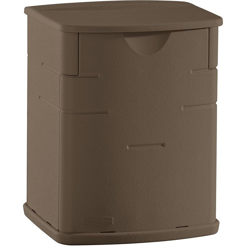 Durable Resin Deck Box Outdoor Storage Lockable Waterproof Organizer Mini Table