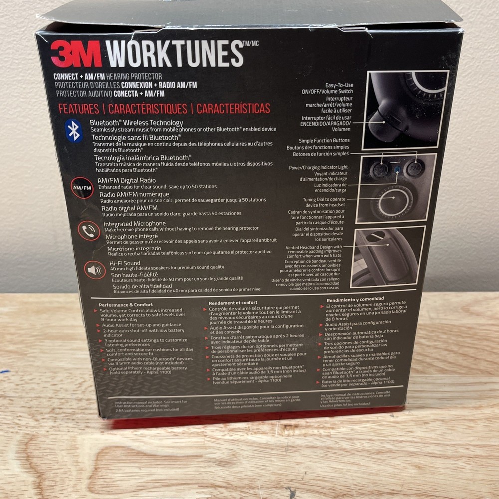 3M WorkTunes Connect + AM/FM Hearing Protector with Bluetooth®Technology