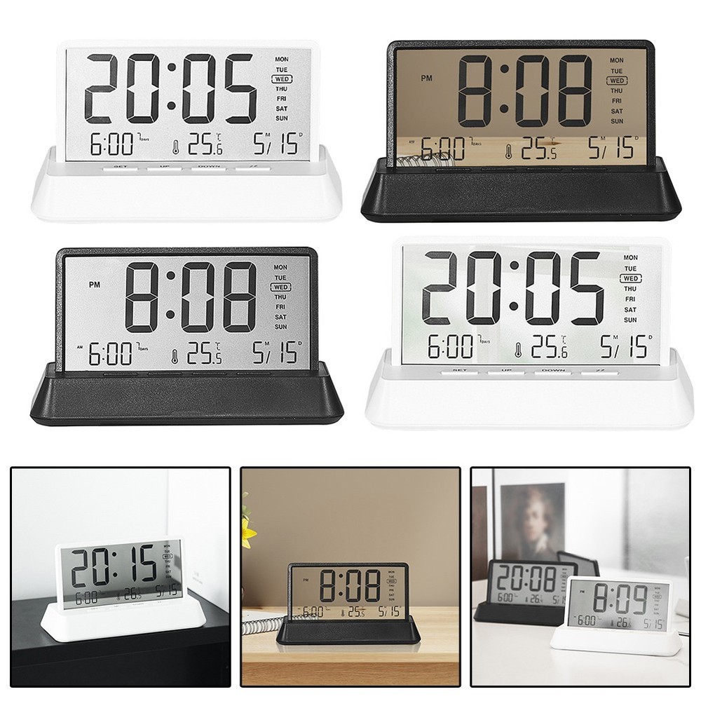 Easily Readable Transparent Electronic Wall Clock with Multifunctional Modes