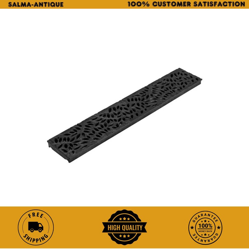 Spee-D Channel Drain Grate 2 ft Decorative Botanical Design Black 252