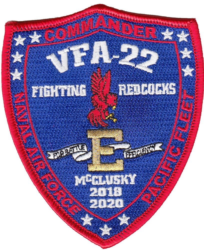 VFA-22 FIGHTING REDCOCKS BATTLE E 2018 & 2020 PATCH [Item 022007]