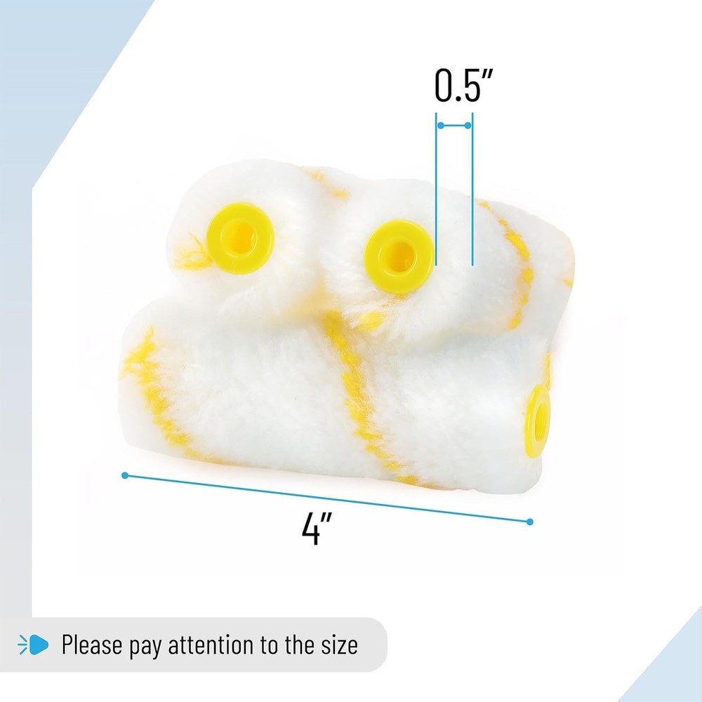 Durable 4-Inch Microfiber Paint Roller Covers - 12 Pack with Max Paint Release