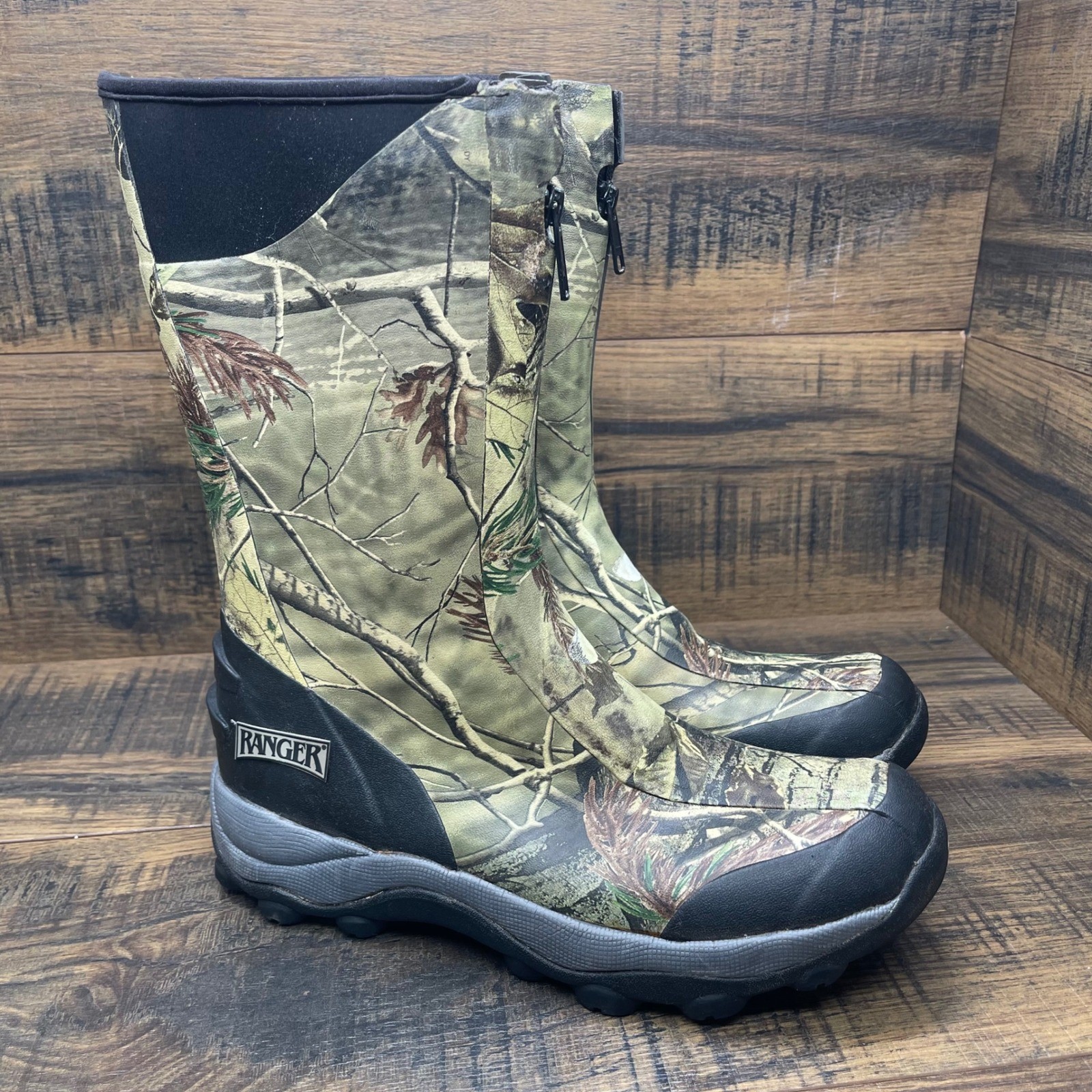 Ranger Camo Hunting Boots Men's 10 Green Waterproof Zipper