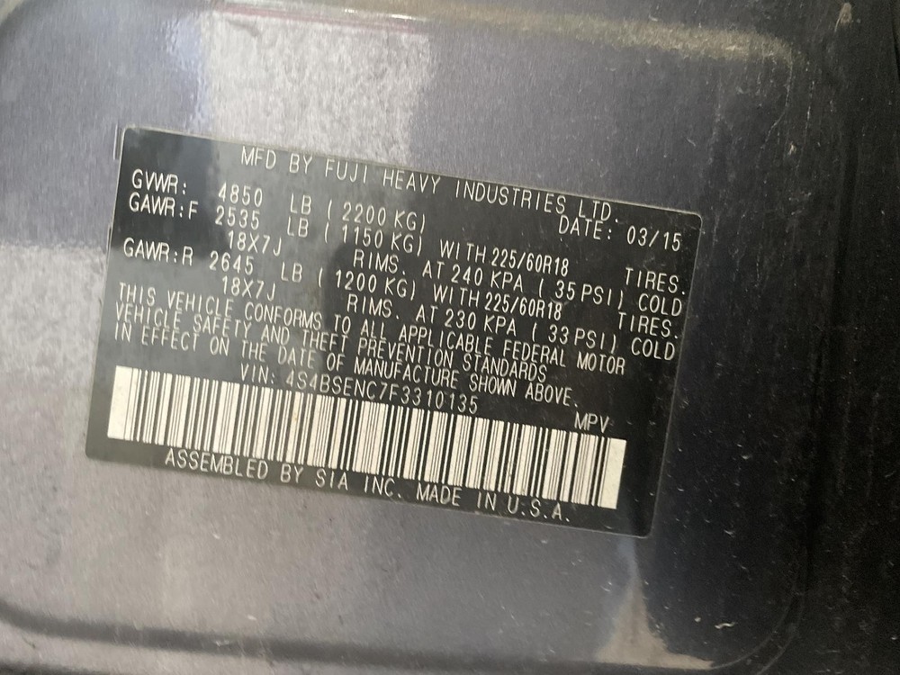 Used Blind Spot Detection System Warning Control Module fits: 2015 Subaru Legacy