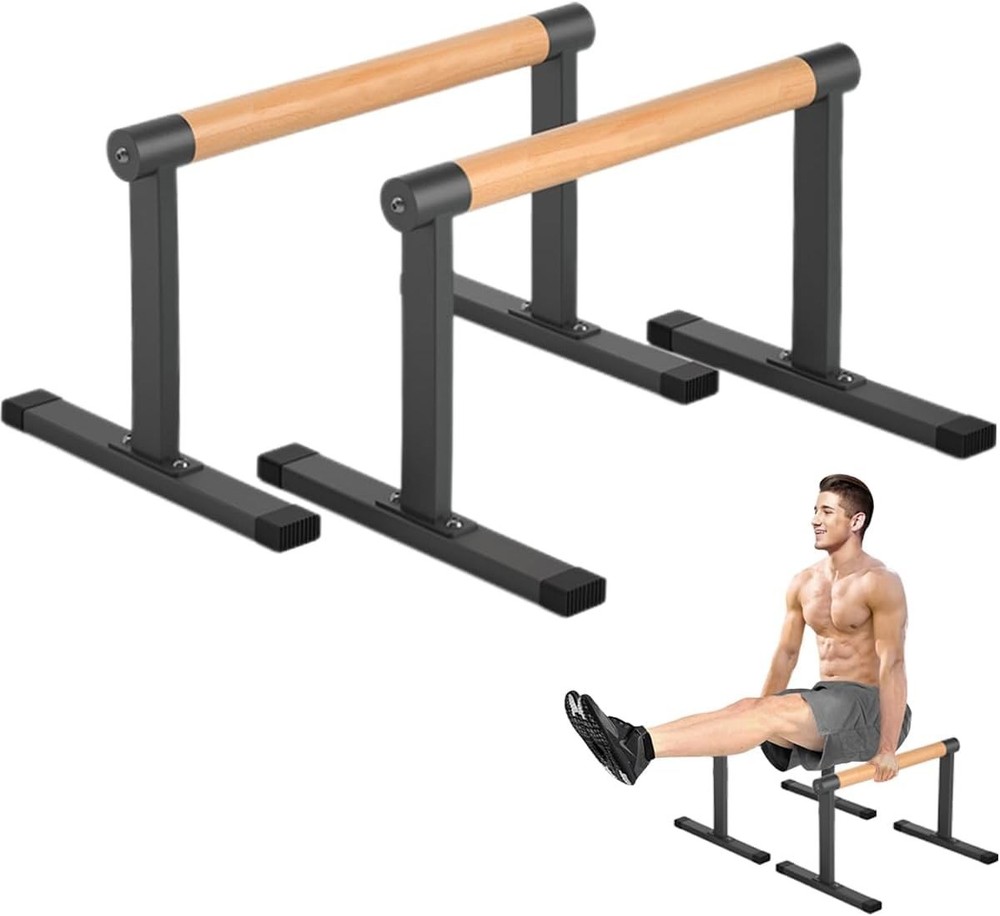 Wooden Parallel Bars & Dip Bar - 500lbs Capacity for Versatile Workouts