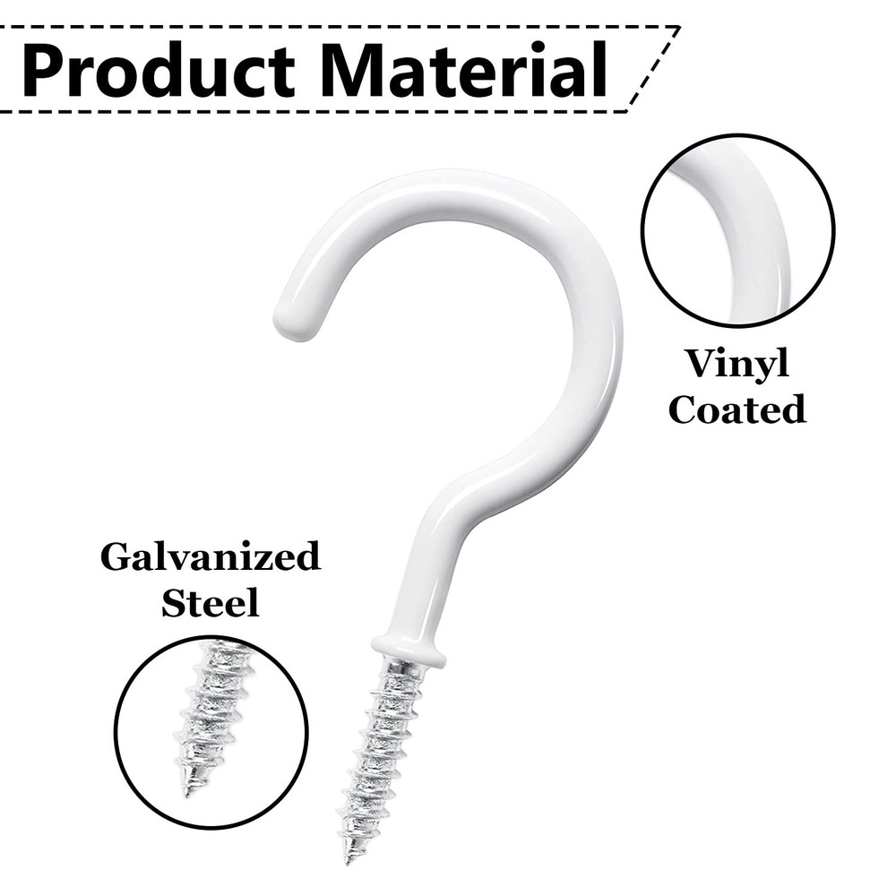 Etoolia 20 Pcs Ceiling Hooks for 20 2.9 Inches, White
