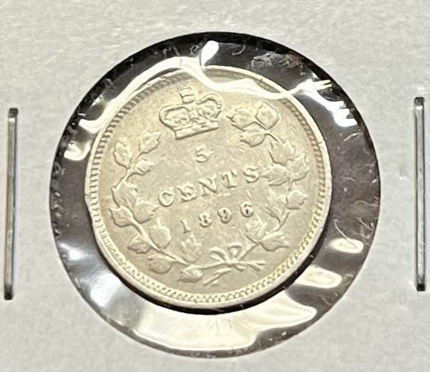 1896 canada 5 cents - High Grade!