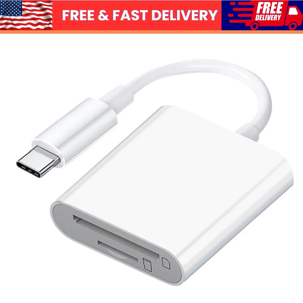 2in1 Micro SD/TF Dual Slot Memory Card Reader for iPhone iPad Camera Adapter