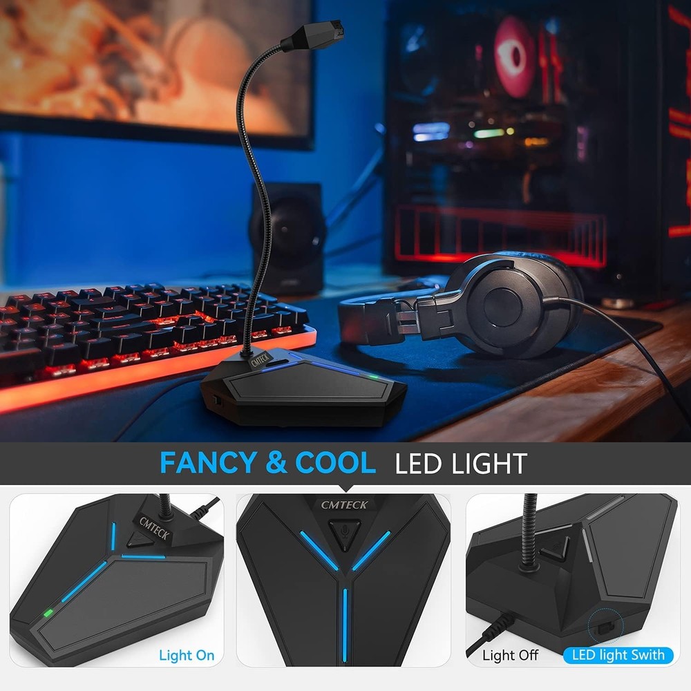 USB Computer Microphone, Plug &Play Desktop Omnidirectional Condenser PC Laptop