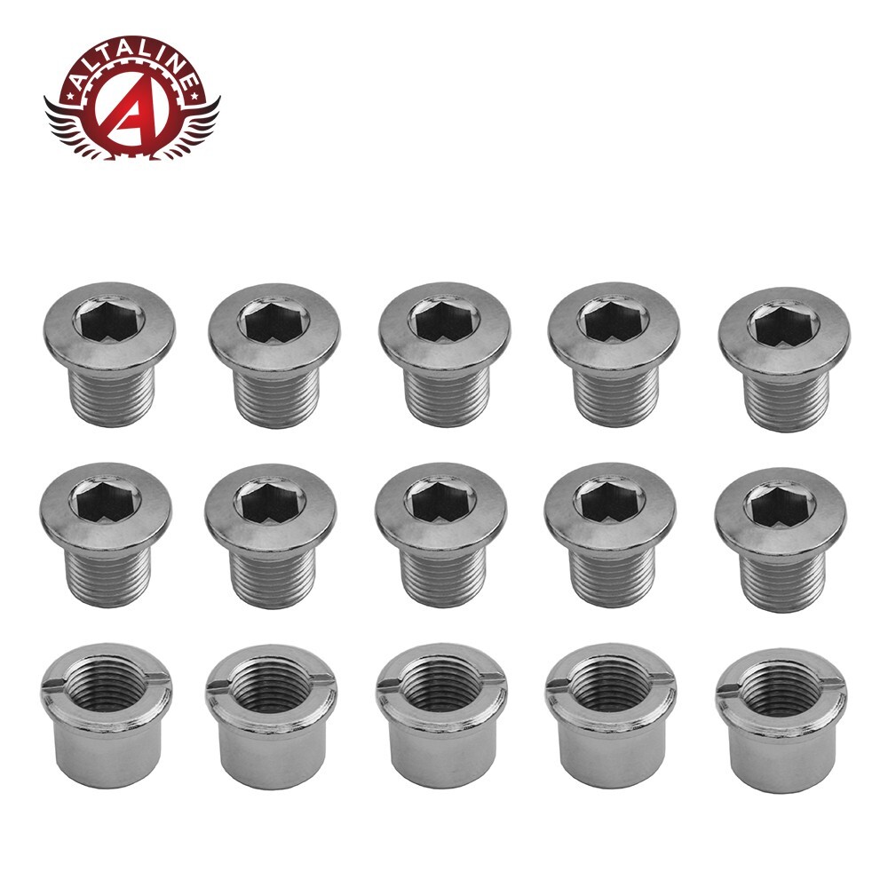 5 (FIVE) ALTALINE BICYCLE CHAINWHEEL CHROME TRIPLE BOLTS.