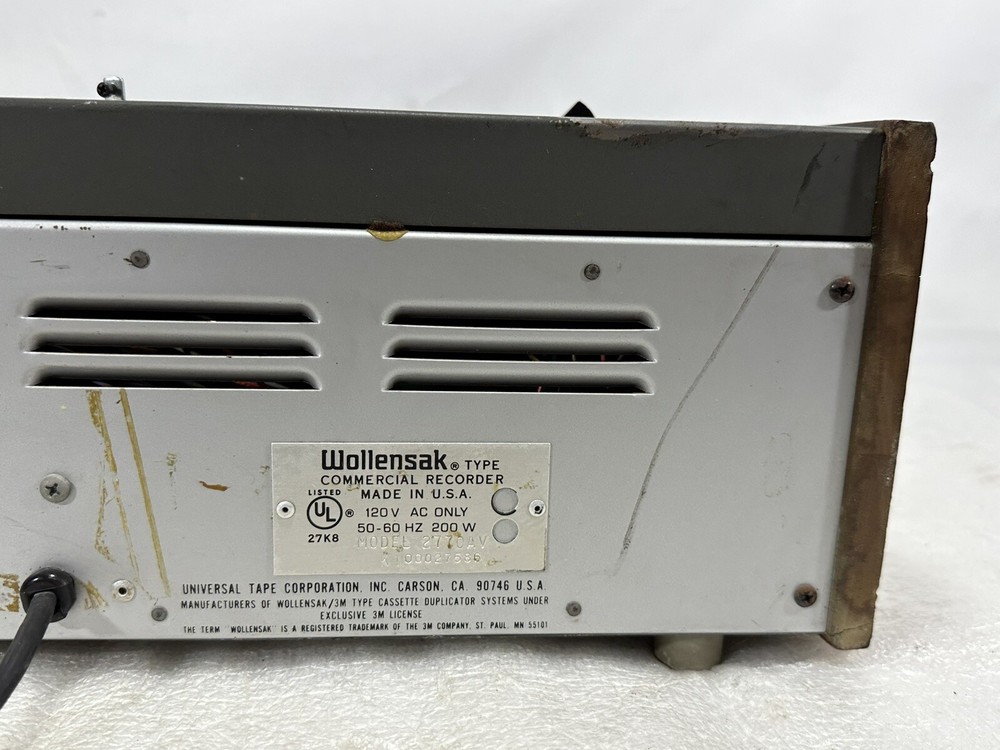 Vintage Wollensak 2770 AV ~ Cassette Tape Duplicator ~ WORKING / MISSING KNOBS