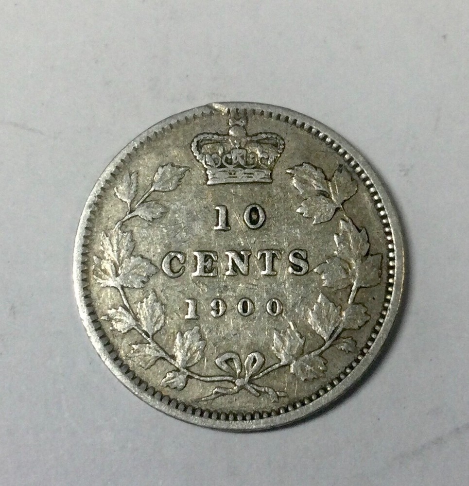 Canada 1900 10 Cent Victoria Decent Sharp Mid Grade Coin Nice Appearance Type