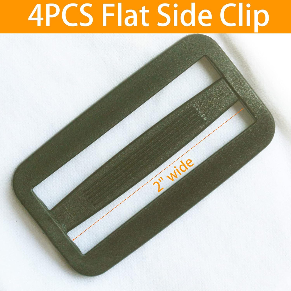 Dual Adjustable Quick Side Release Buckles Clips Snaps, Extra Thick Military Gra