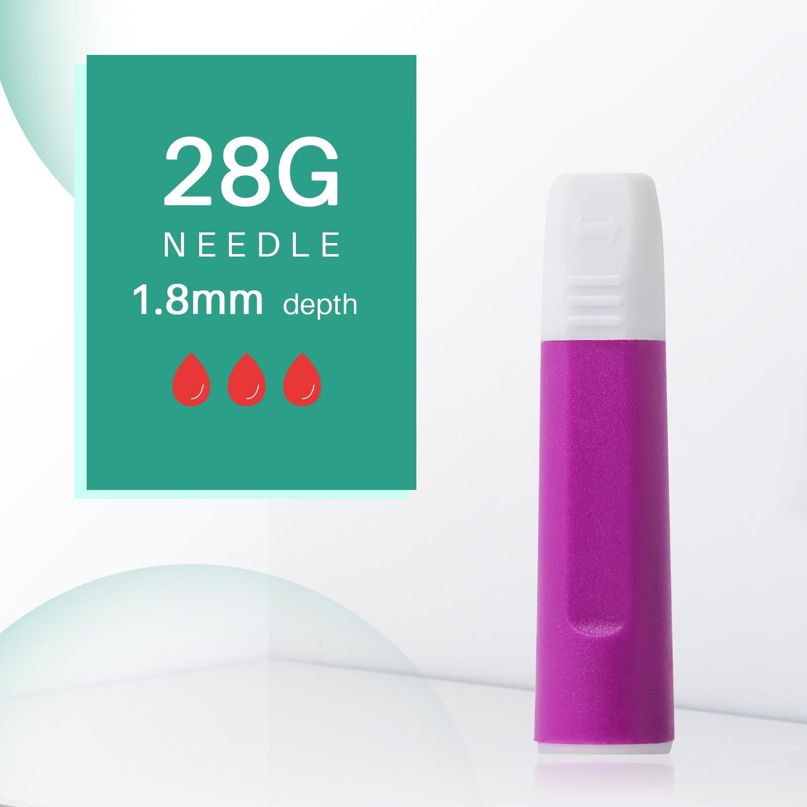 CARELIVING Safety Lancets, 100 Count Sterile, Pressure Activated 28 G, Gray