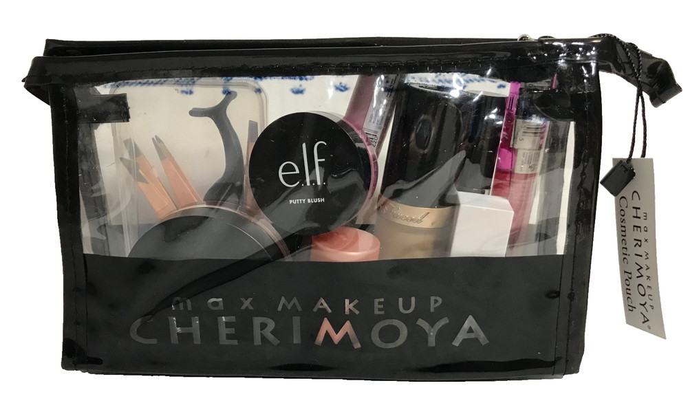 Clear Plastic Travel Size Black Make up Bag 1pc