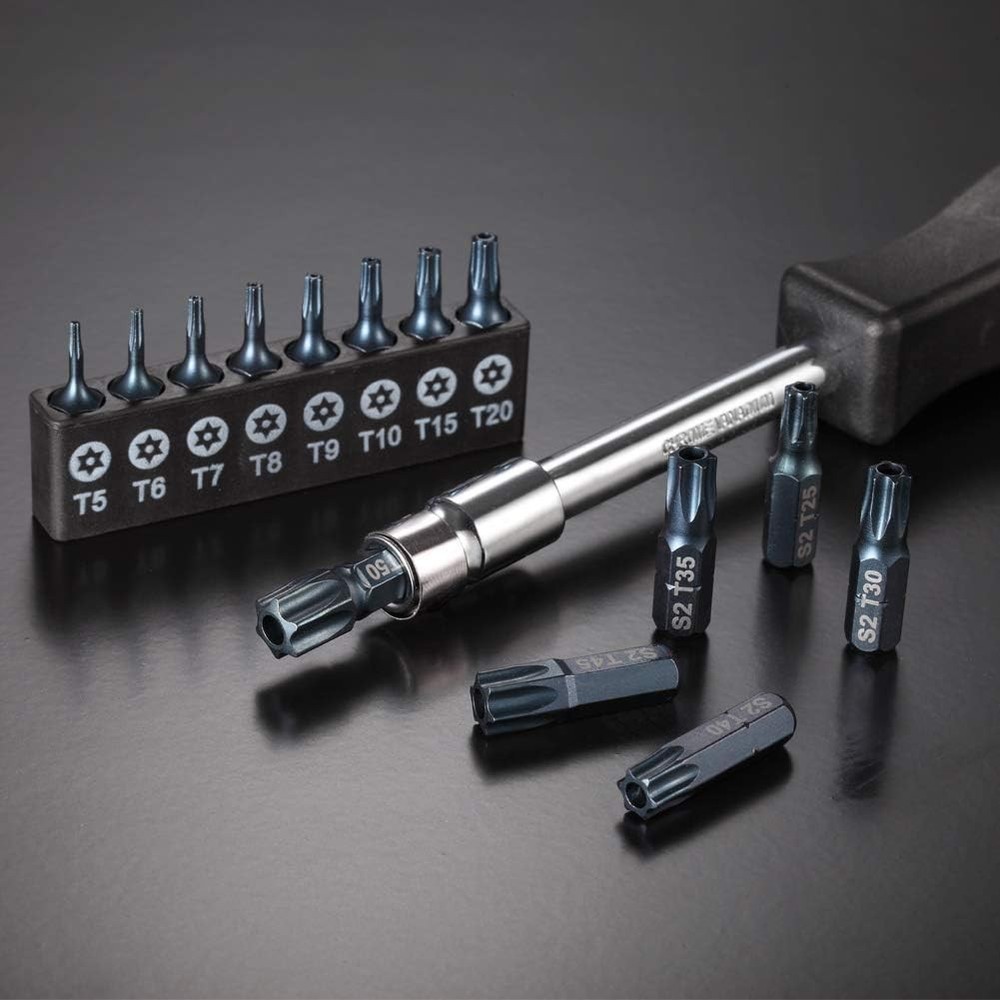 16-Piece Security Torx Bit Set T5-T50, Tamper Resistant Star Bits One Size