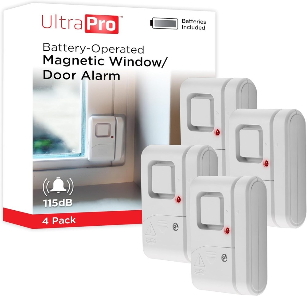 120dB Personal Security Window & Door Alarm Set - 4-Pack Wireless Protection