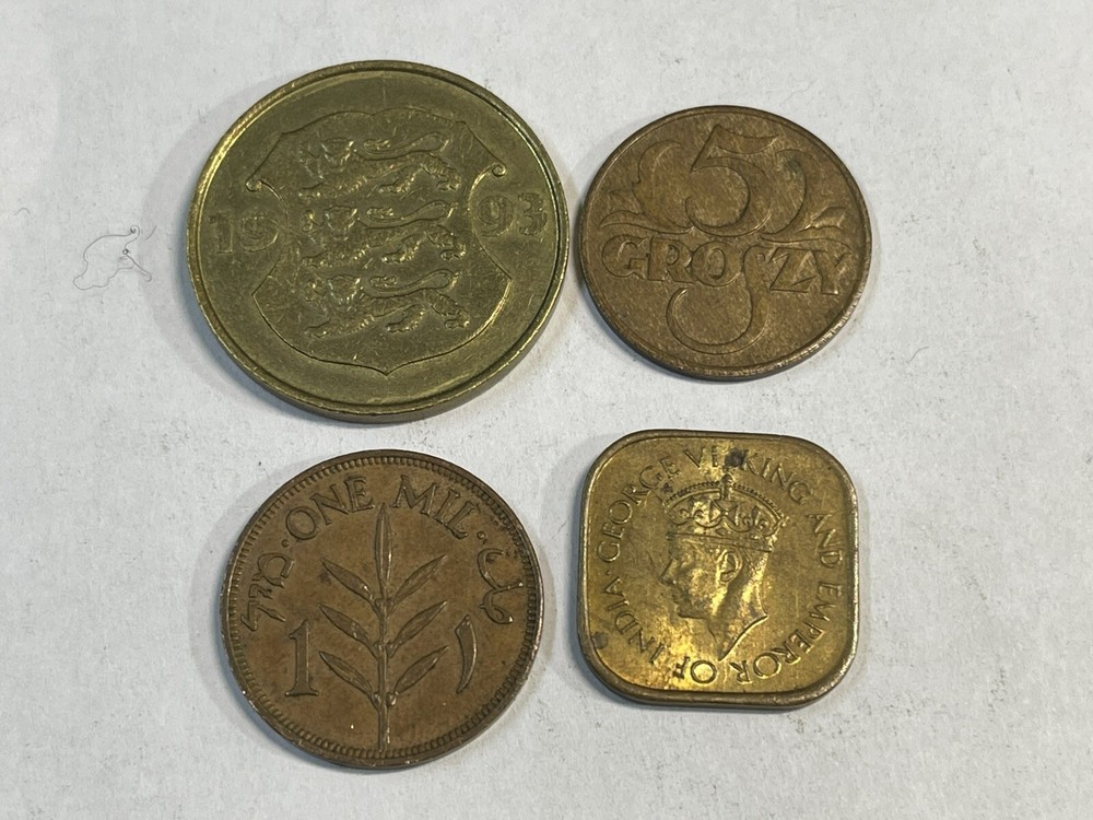 Assorted World Foreign 4 Coins Lot High Grade