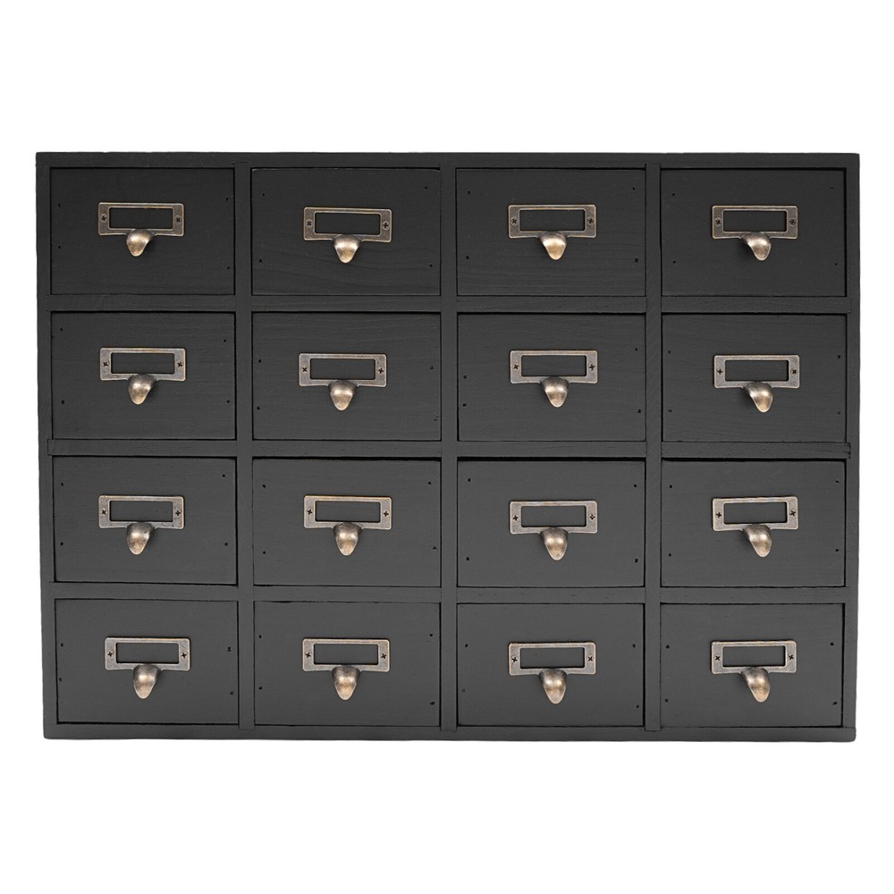 Rustic 16-Drawer Storage Cabinet for Home Organization and Essentials