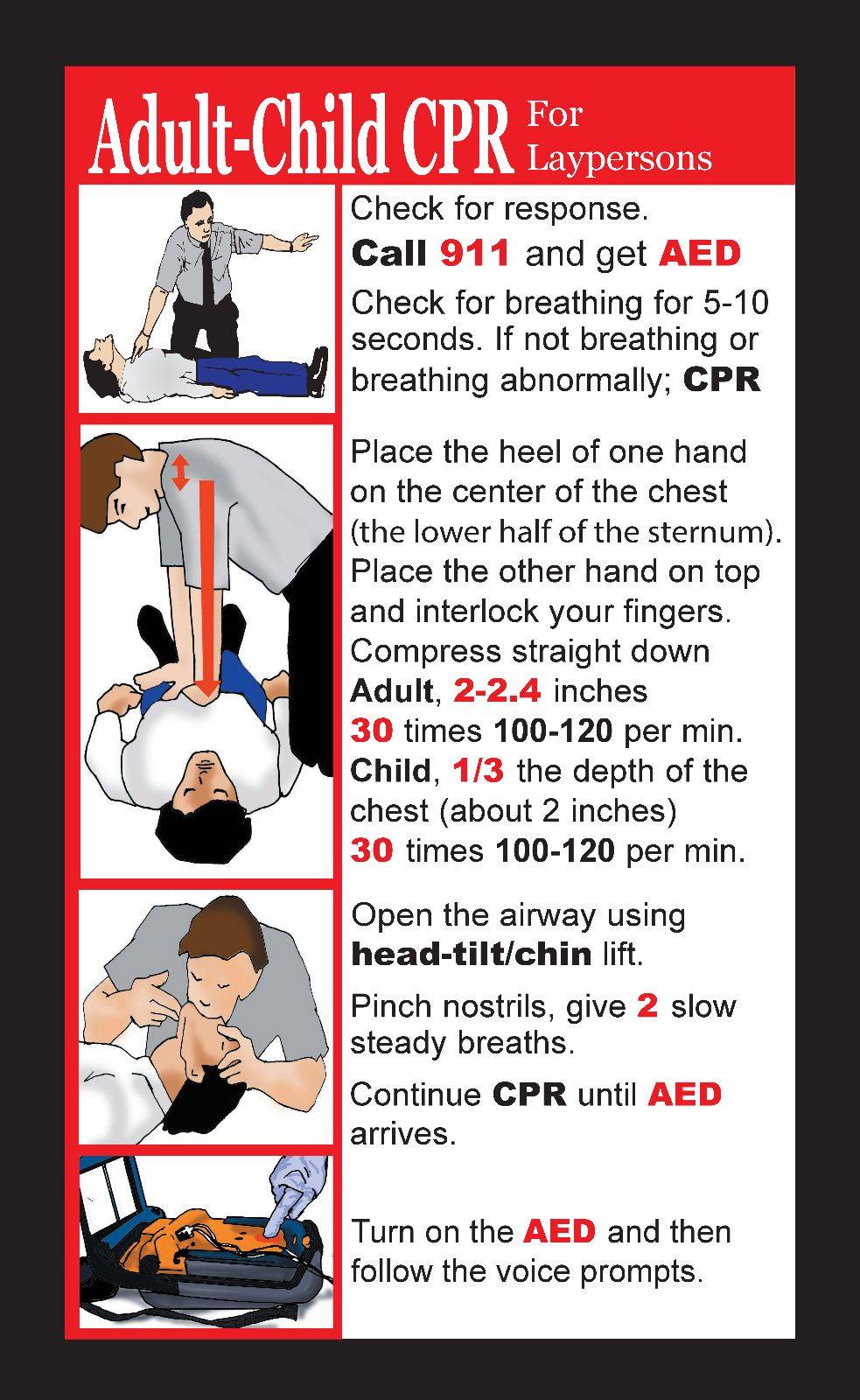 CPR and Choking Pocket Reference Cards - LOT OF 100 - Latest Guidelines