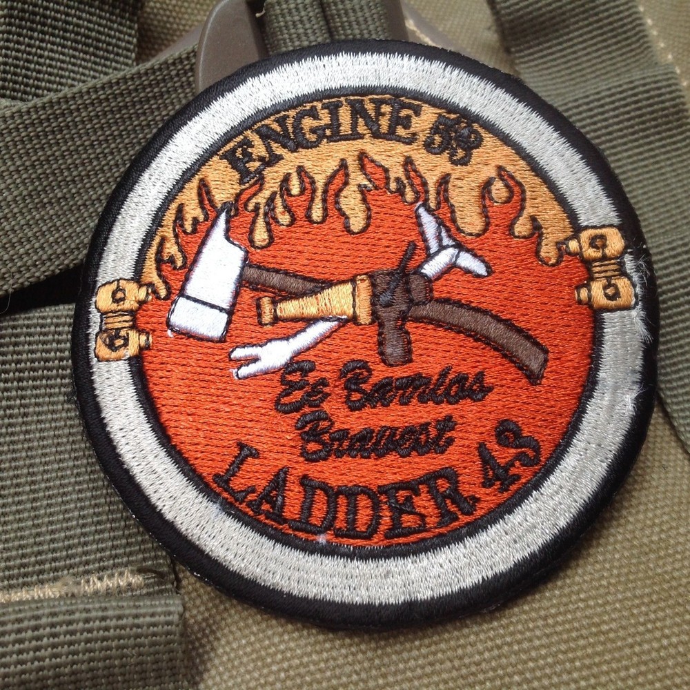 LADDER 43 ENGINE 53 FIRE MILSPEC U.S. ARMY TACTICAL BADGE HOOK PATCH *01