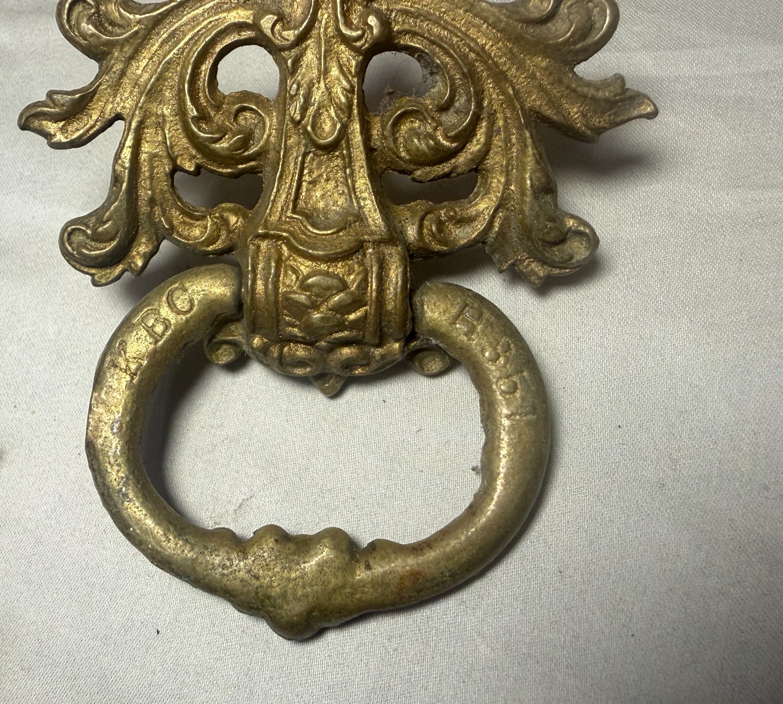 antique ornate 19th century Victorian furniture door drawer pull handle hardware