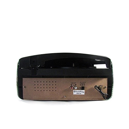 TechPlay ODC35BT with Bluetooth, 3 Speed Turntable Programmable MP3 CD Player,
