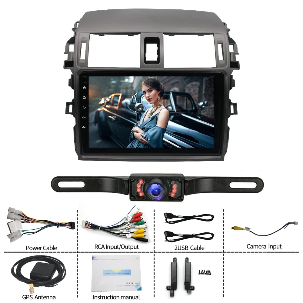 Android 13 Double Din Stereo for Corolla 2009-2013 GPS Bluetooth Camera