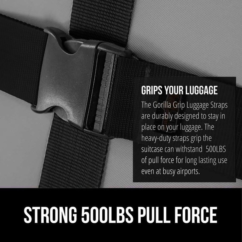 Luggage Straps Set W/ Tactical Flashlight 500lb Pull Force Travel Accessories US