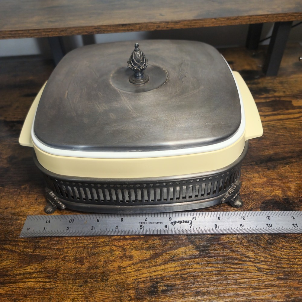 Gorham Silverplate Casserole Stand YC90 w/ Lid Insert Vintage Buffet Warm Dish