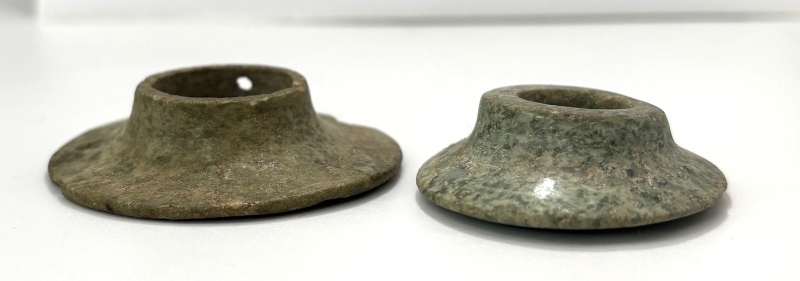 Pair Pre-Columbian Jade Mayan Ear Spools Artifacts