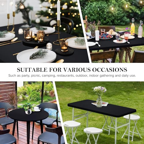 Fitted Rectangle Tablecloth Spandex Stretch Red Cocktail Table Cover Elastic