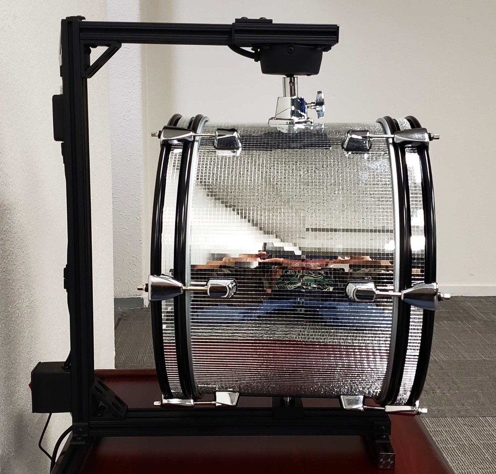 KISS Rotating Drum Display, Double Sided, Internal LED Lighting + Remote Control