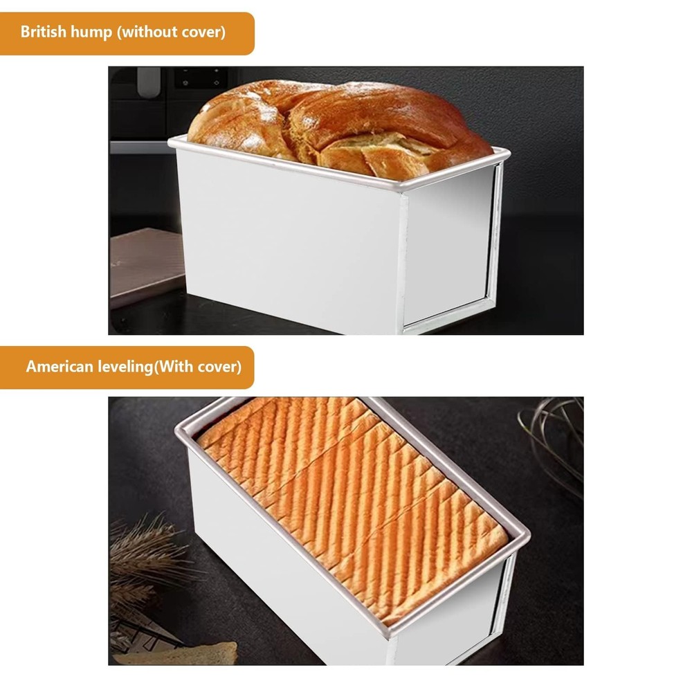 Pullman Loaf Pan 13x4in Aluminized Steel Nonstick Bread Pan Silver