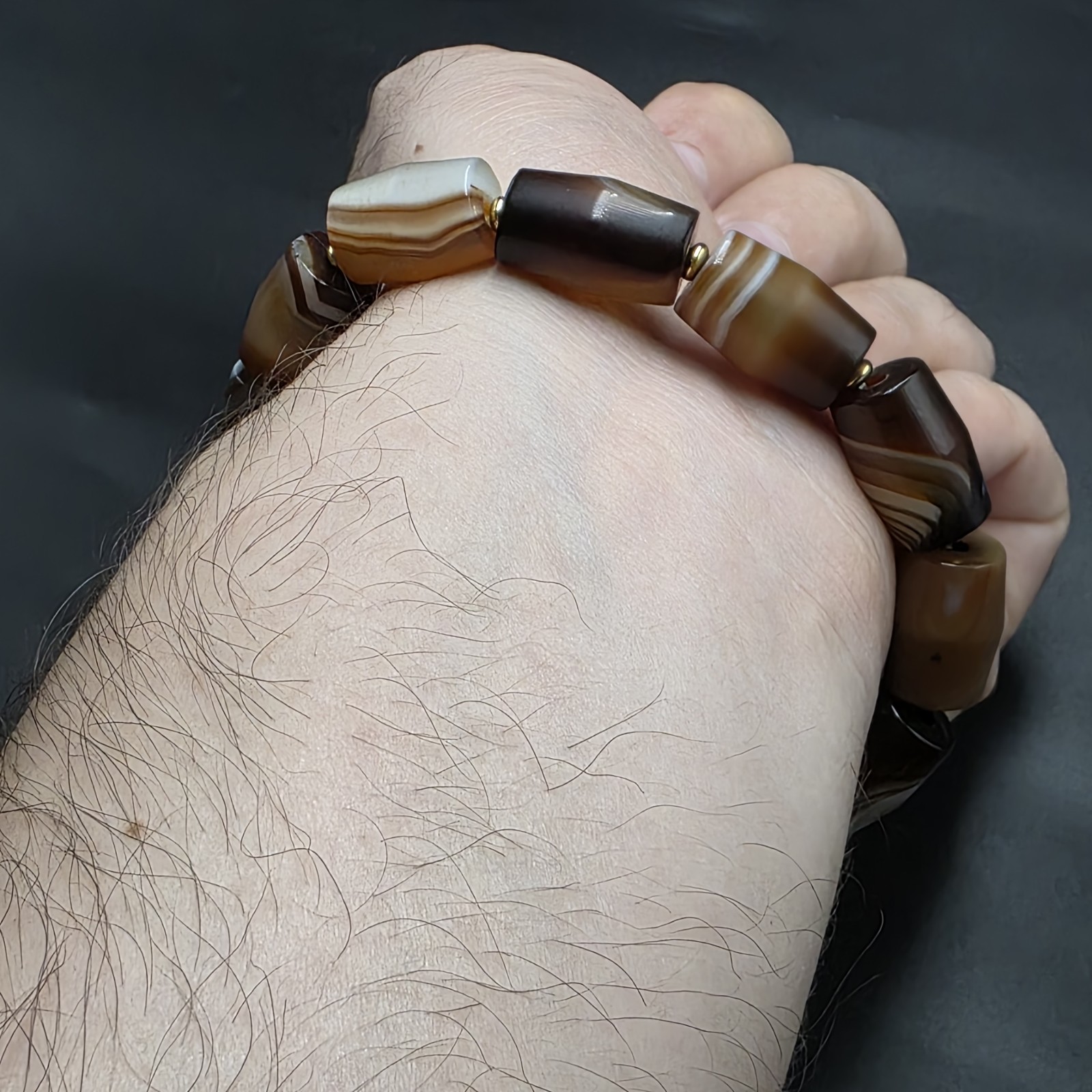 Antique Old Dzi Agate Tibetan Agate Beads Bracelet