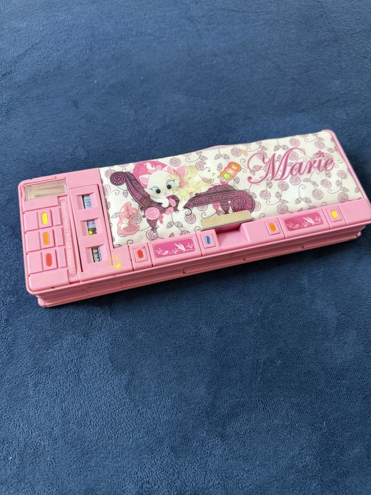 Disney Aristocats Marie Pull Out Compartment Pencil Case Box RARE