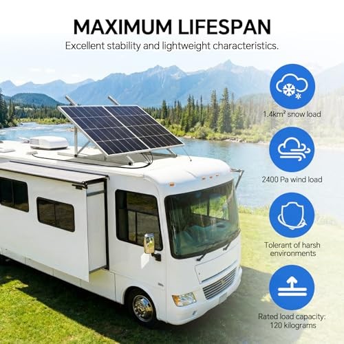 Inch Solar Panel Mounting Brackets Kit 0-90 Adjustable 45 2 Sets Upgrade Silver