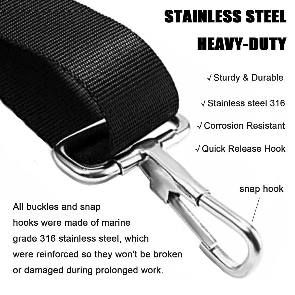 4Pcs 28" To 60" Top Tie Down Webbing Straps For Bimini With Loop Snap Hook HOT