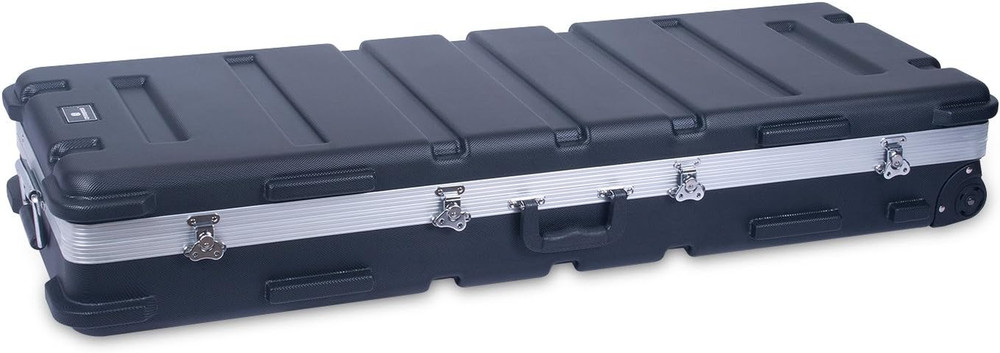 Durable 61-Key Keyboard Hardshell Case with Wheels - Black