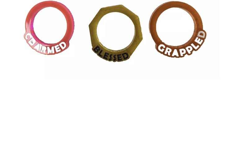 Condition Rings - 6 Pack - Multi-Color Plastic Rings DnD Dungeons And Dragons