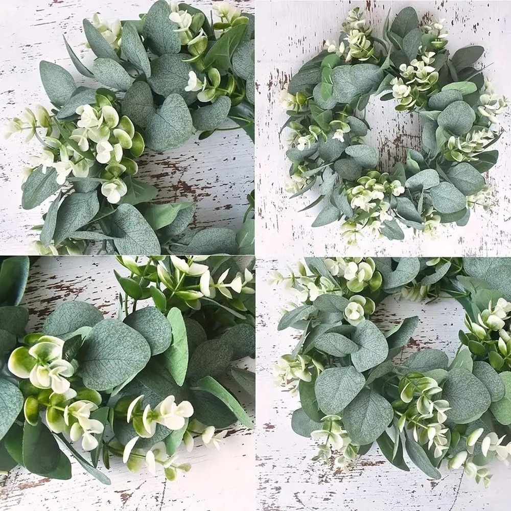 Artificial Flower Wreath Artificial Eucalyptus Wreath Wall Hanging Greenery