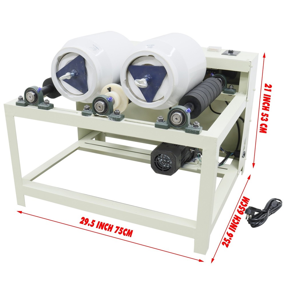 Ceramic Grinding Machine Horizontal Ceramic Ball Mill 220V 5L*2 Ceramic Mill Jar