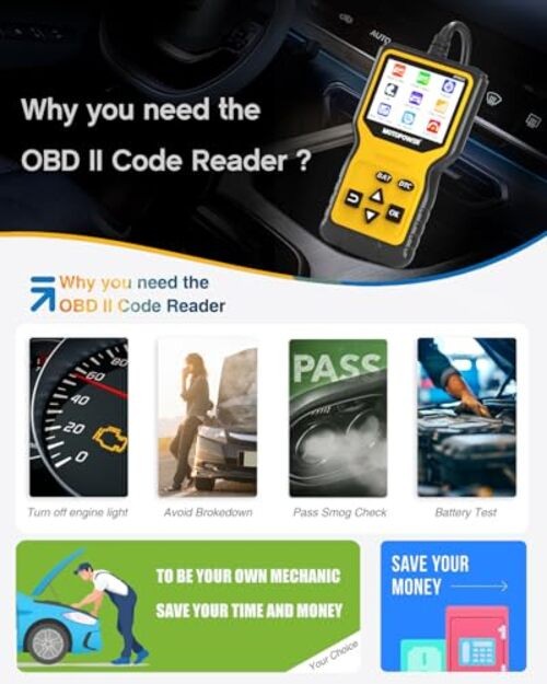MP69033 Pro OBD2 Scanner Code Reader Check Engine Fault Light Diagnostic Scan