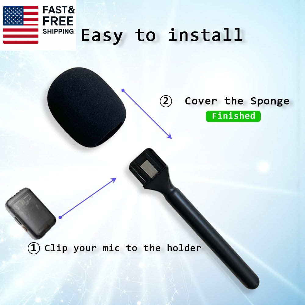 Mic Holder Adapter for Dji Mic 1/2 / Mini, Microphone Handle Handheld Compatible