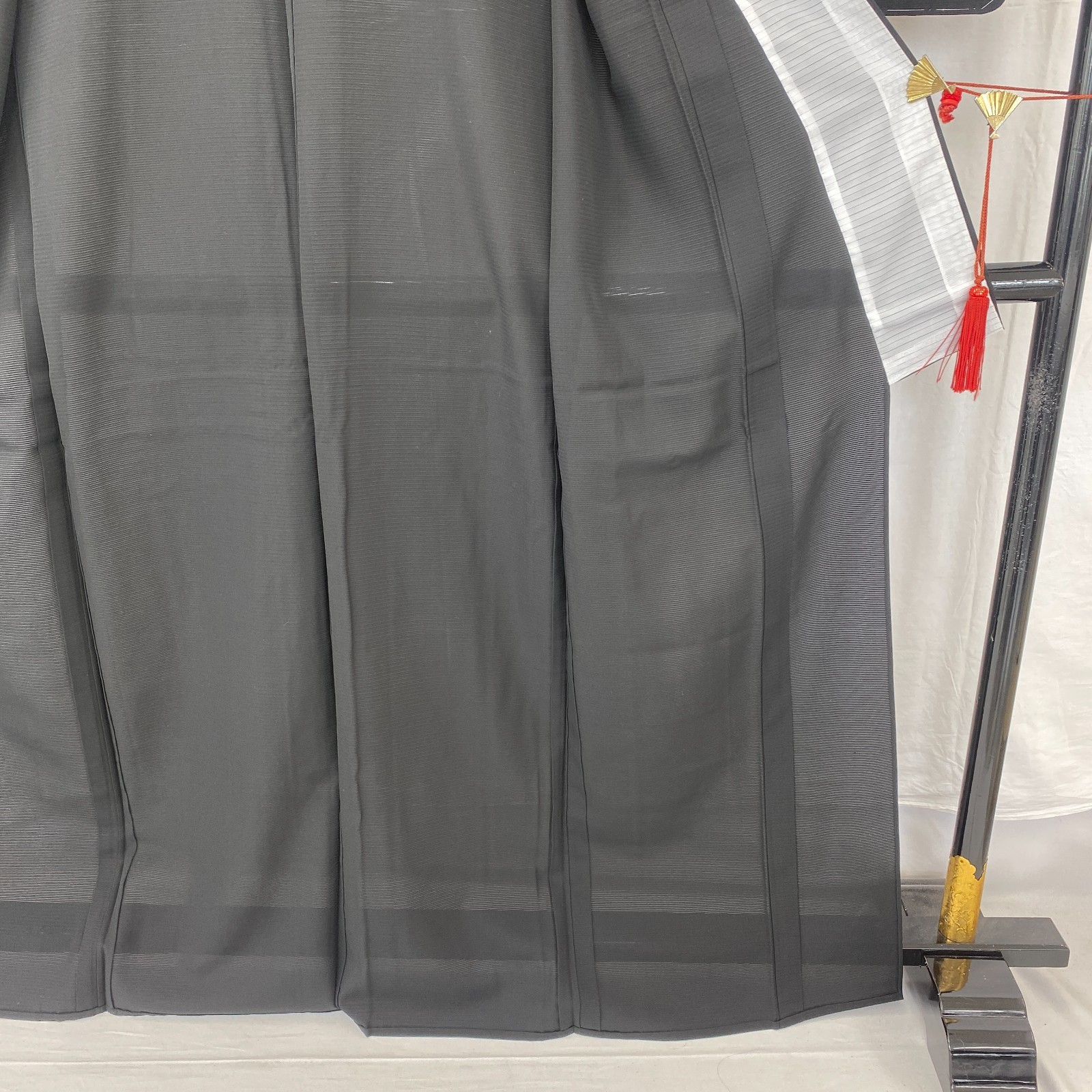 Japanese Vintage Kimono Silk Black Tomesode No Lining Family crest Length 64 in