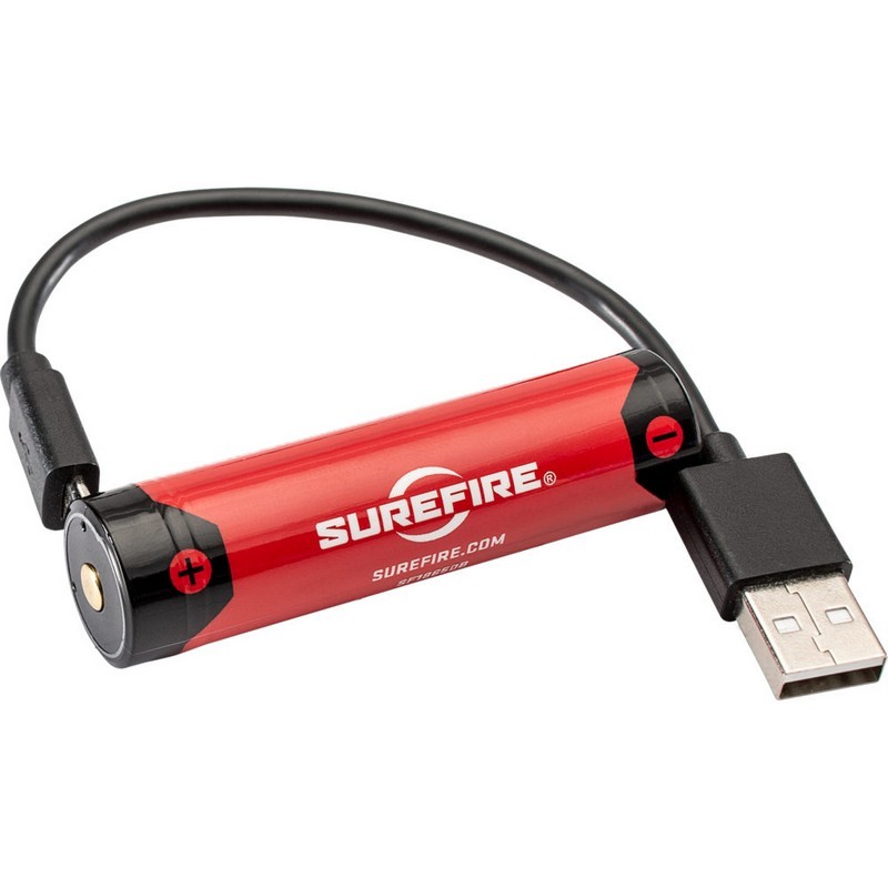 SureFire 18650B Micro USB Lithium Ion Rechargeable Battery