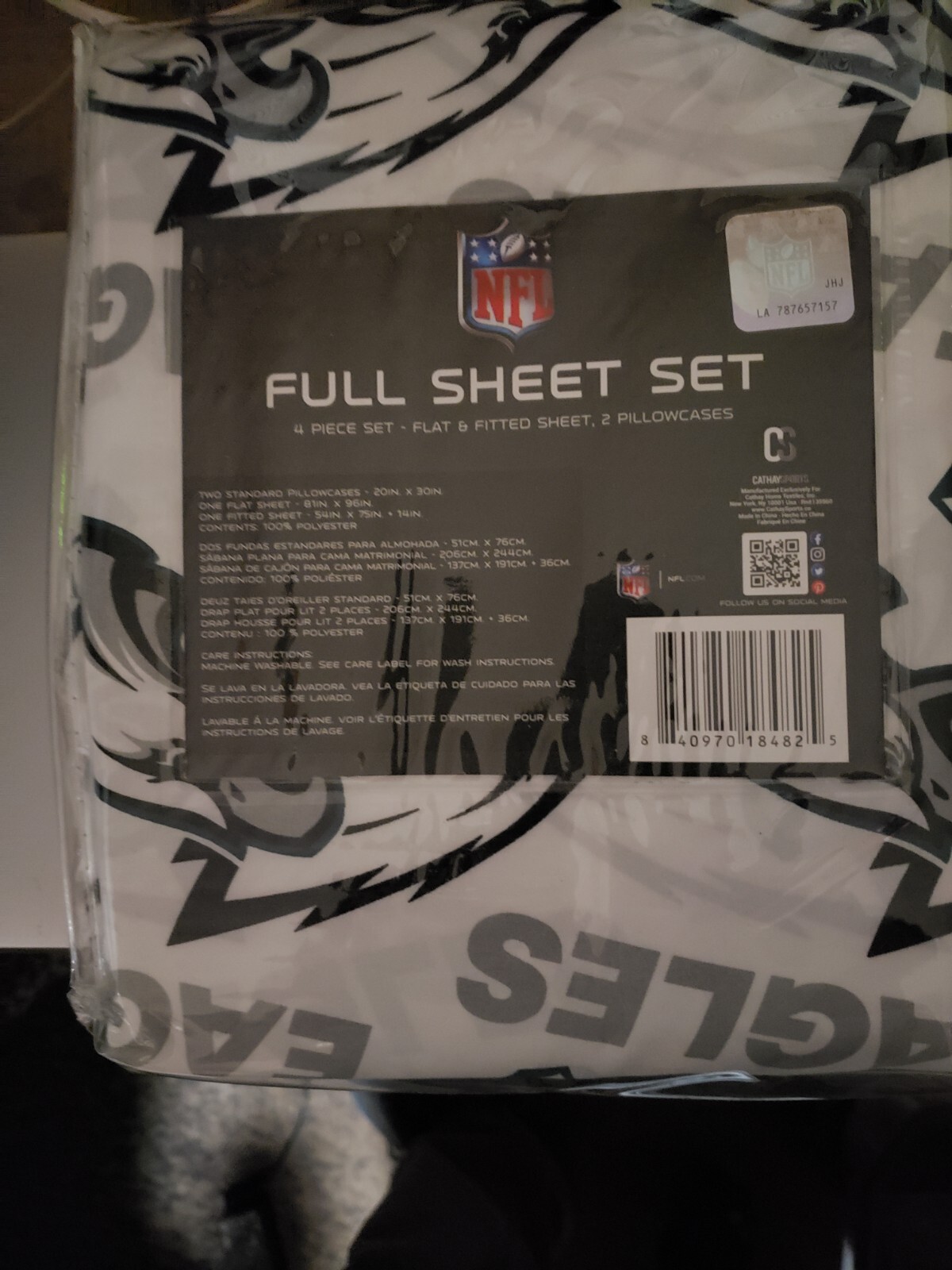 NFL PHILADELPHIA EAGLES FULL SIZE SHEET SET OFFICIALLY LICENSED