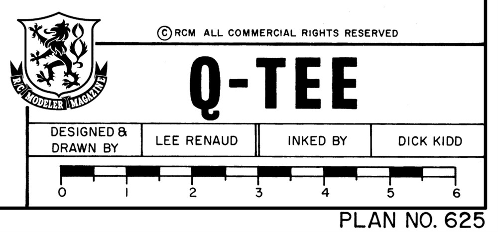 RCM Q-TEE PLAN + PATTERNS & CONSTRUCTION ARTICLE to Build 36" RC Model Airplane